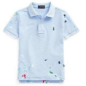 Ralph Lauren Kids Light Blue Polo with Paint Splatter